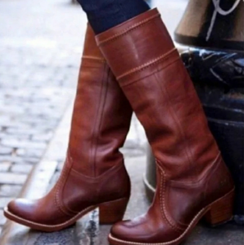 Frye Brown Heeled Boots
